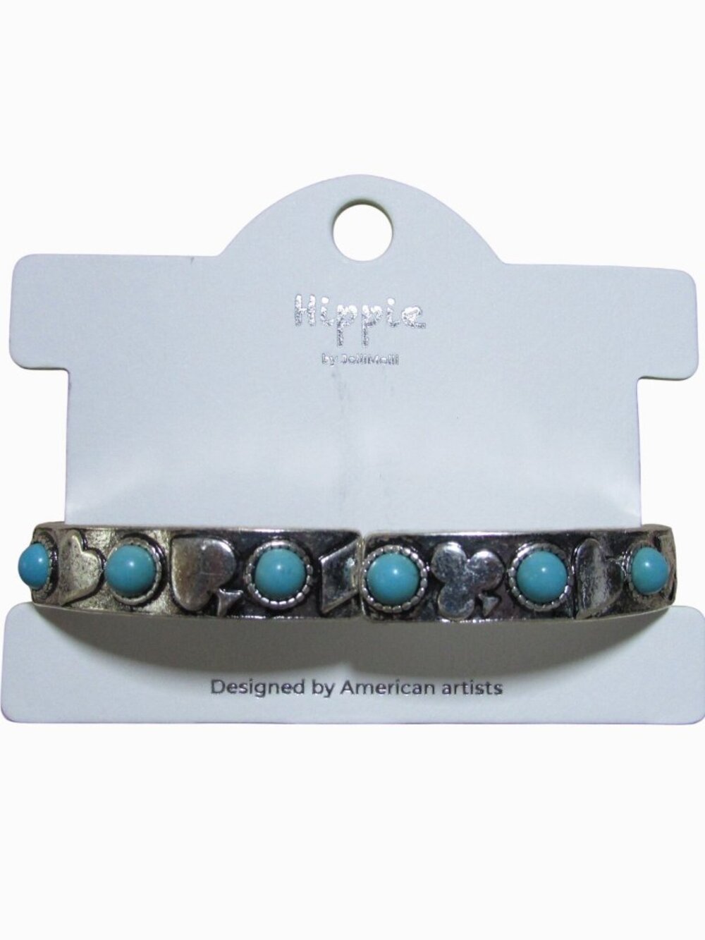 Gambler Spade Card Theme Turquoise Stone Stretch Bracelet - JB0956SBTQS